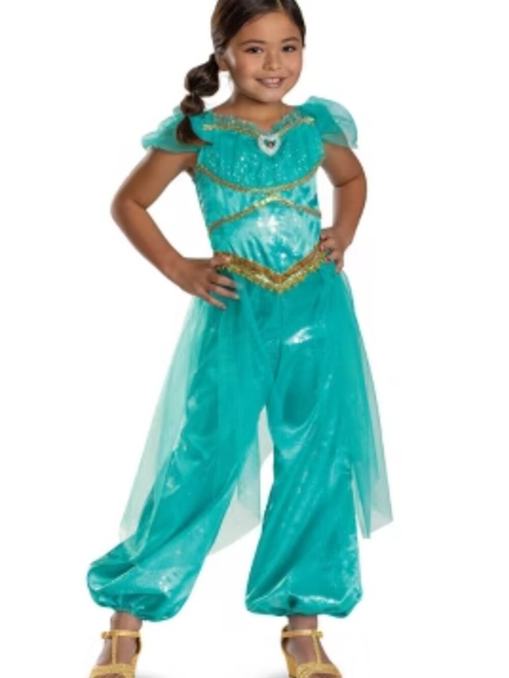Princess Jasmine Halloween Costume 7/8 Disney Aladdin Jumpsuit Girls